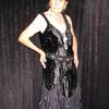 1920s Flapper Dress, made using authentic 1920s pattern.  Crushed velvet and nylon net flounces.  