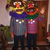 Bert & Ernie dressed for Mardi Gras. 