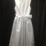 Lined First Communion Dress - Organza Polka Dot Bodice, Silk Taffeta Skirt.